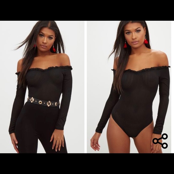 PrettyLittleThing Tops - 🌟NWT🌟Pretty little thing black bodysuit SIZE 2